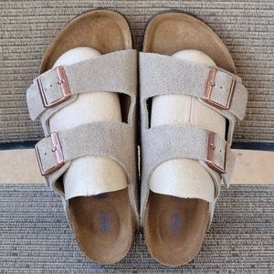 Birkenstock Arizona Soft Footbed Sandals in Taupe, 8 (39R)